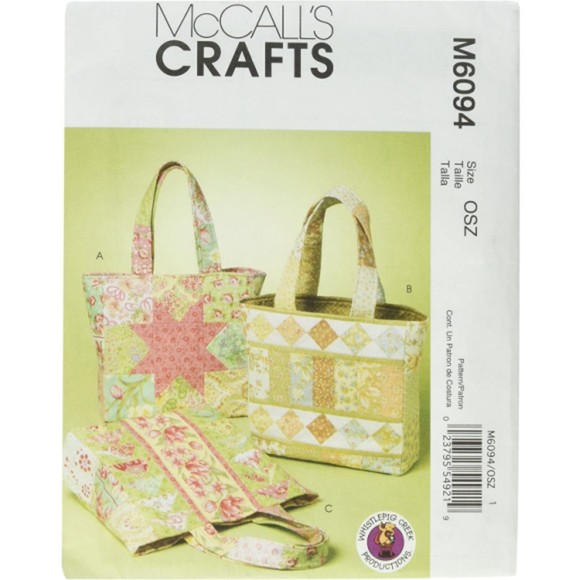 Vintage 2010 McCall's Craft 6094 Pattern - Quilted Tote Bags by Whistlepig Creek - Picture 1 of 2